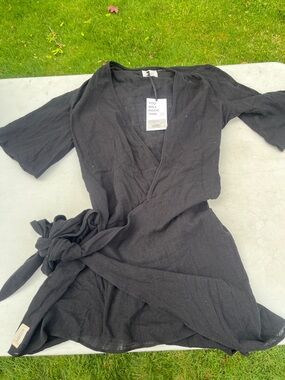 Mikuta Black Wrap Dress